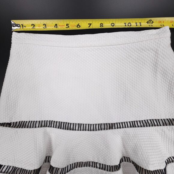 ALEXIS Ediely High Waisted Ruffled Lace Cut Out Mini Skirt White Lolita Coquette - Picture 3 of 6